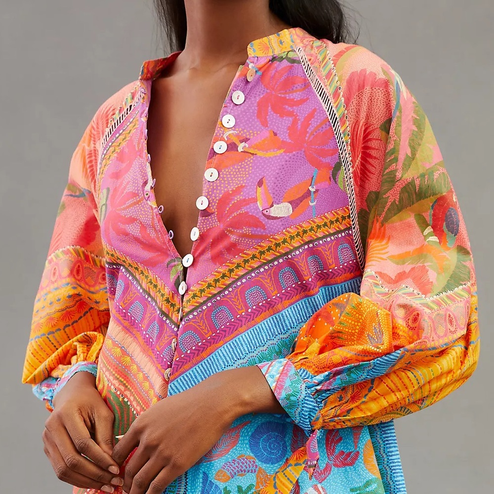 Vibrant Multicolor Button-Down Dress - image 4